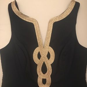 Lily Pulitzer Navy and Gold Top